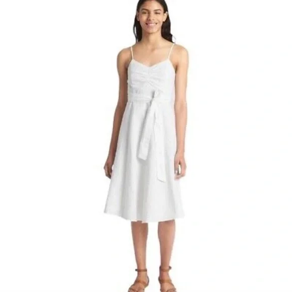 GAP | Dresses | Gap Linen Cami Midi Dress In Optic White Size 2 | Poshmark